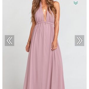 Poly chiffon purple bridesmaid dress